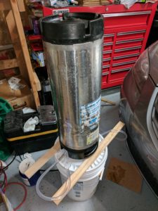 Washing a Corny Keg on the Keg Washer