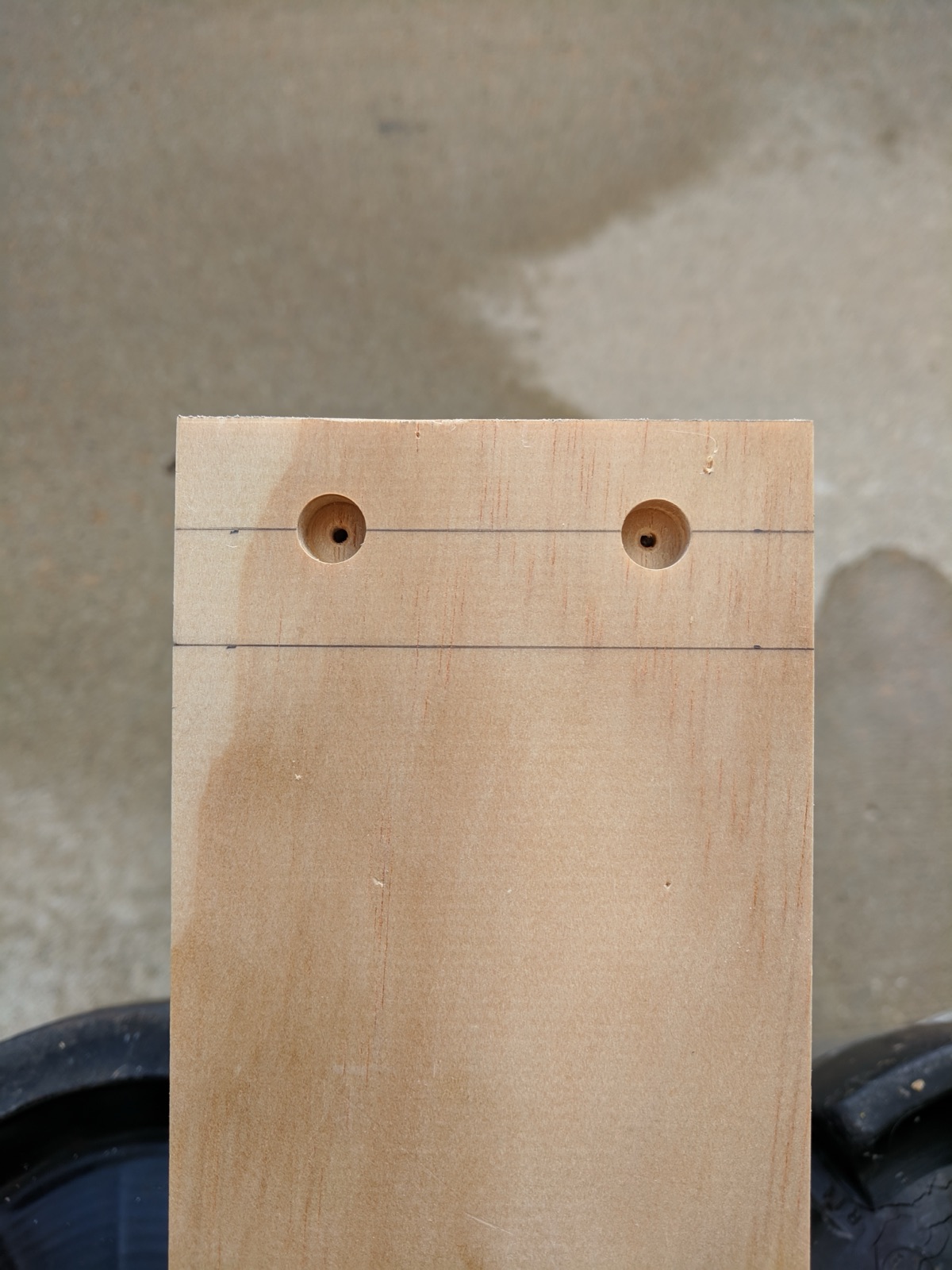 Sunk holes for hiding the screws