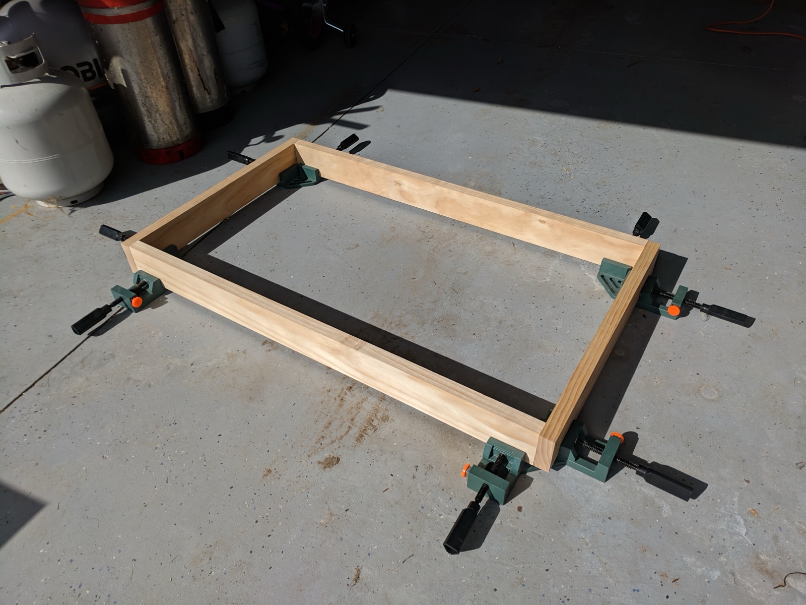 Lining up and bracing the boards