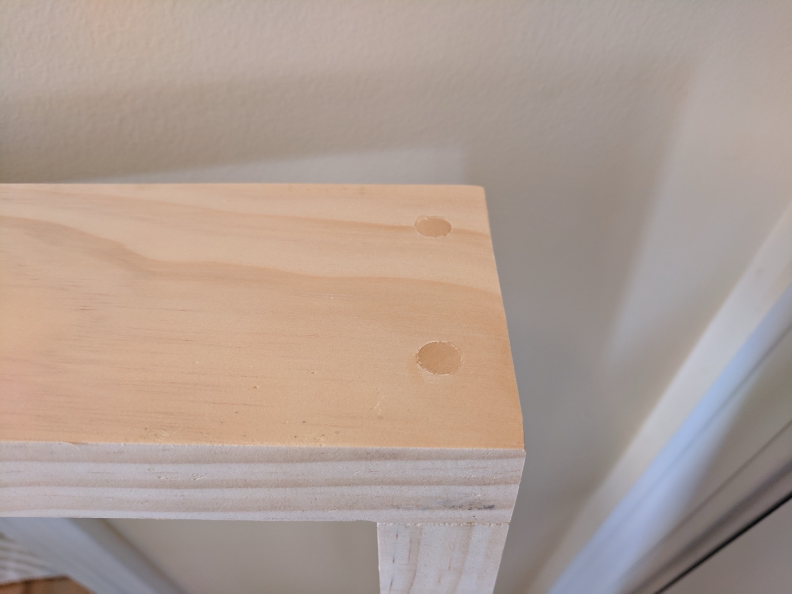 Plugs flush cut and sanded