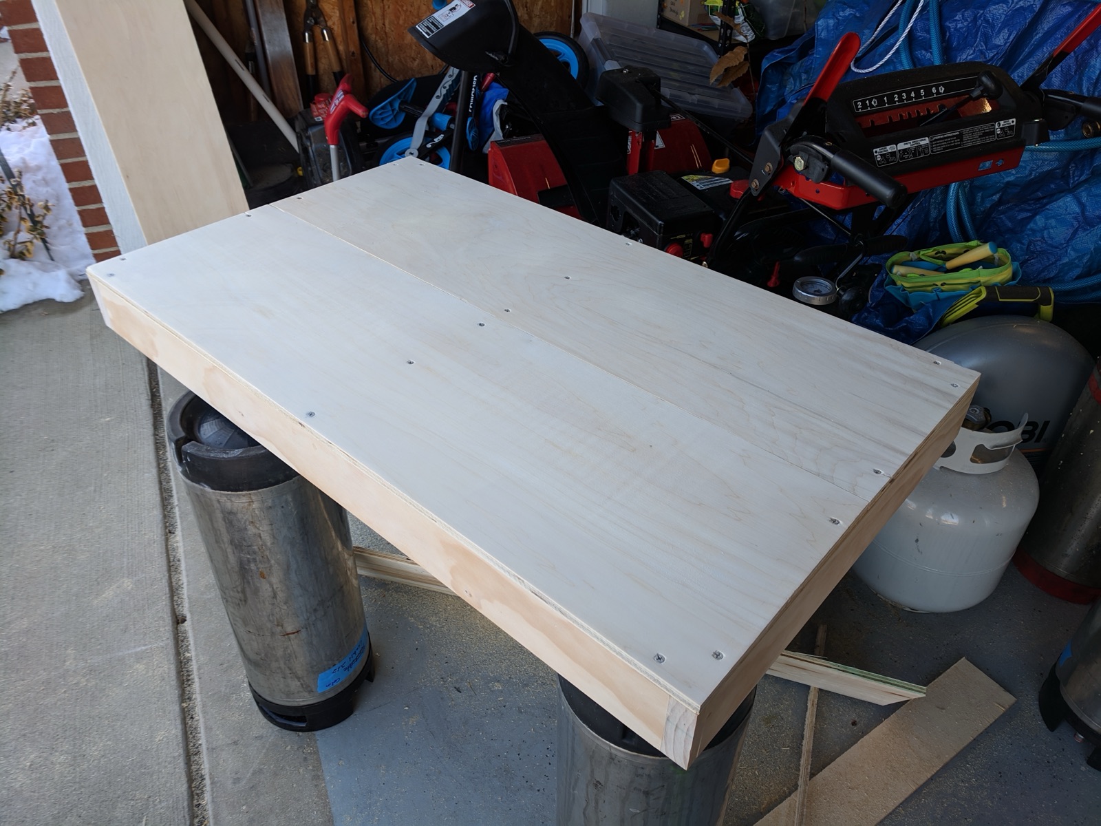 Attached the two surface boards to the frame