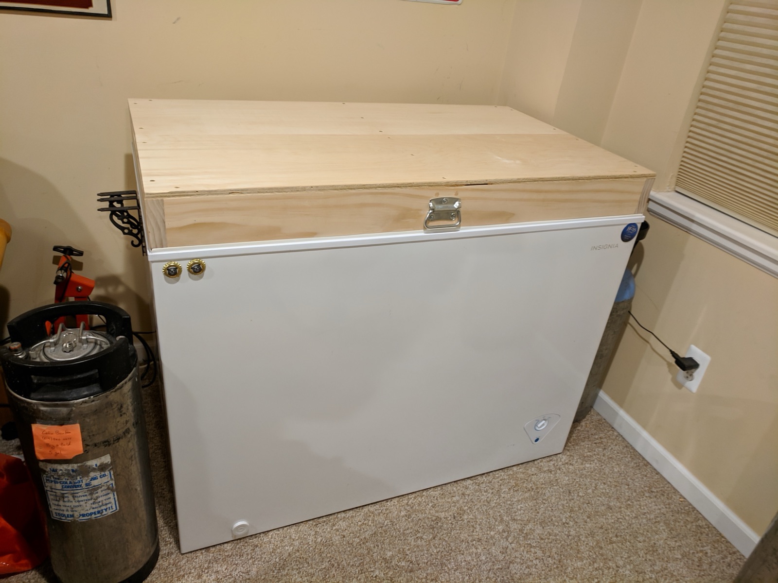 Keezer with newly built lid